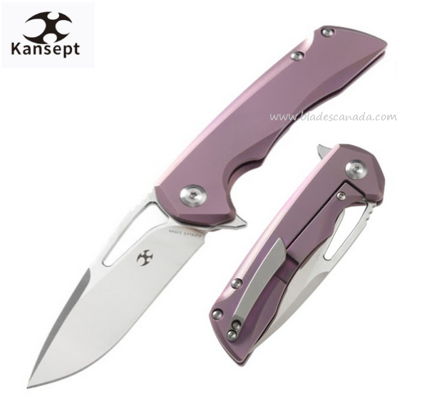 Kansept Mini Kryo Flipper Framelock Knife, CPM S35VN, Titanium Purple, K2001A5 - Click Image to Close
