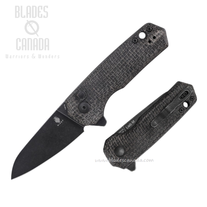 Kizer Lieb M Button Lock Flipper Folding Knife, 154CM Black, Micarta Black, V3541C2 (image for) Kizer Lieb M Button Lock Flipper Folding Knife, 154CM Black, Micarta Black, V3541C2