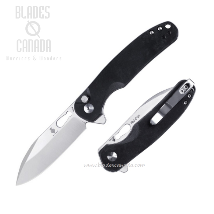 Kizer Azo HIC-CUP Button Lock Folding Knife, 154CM, Richlite Black, V3606C2 (image for) Kizer Azo HIC-CUP Button Lock Folding Knife, 154CM, Richlite Black, V3606C2