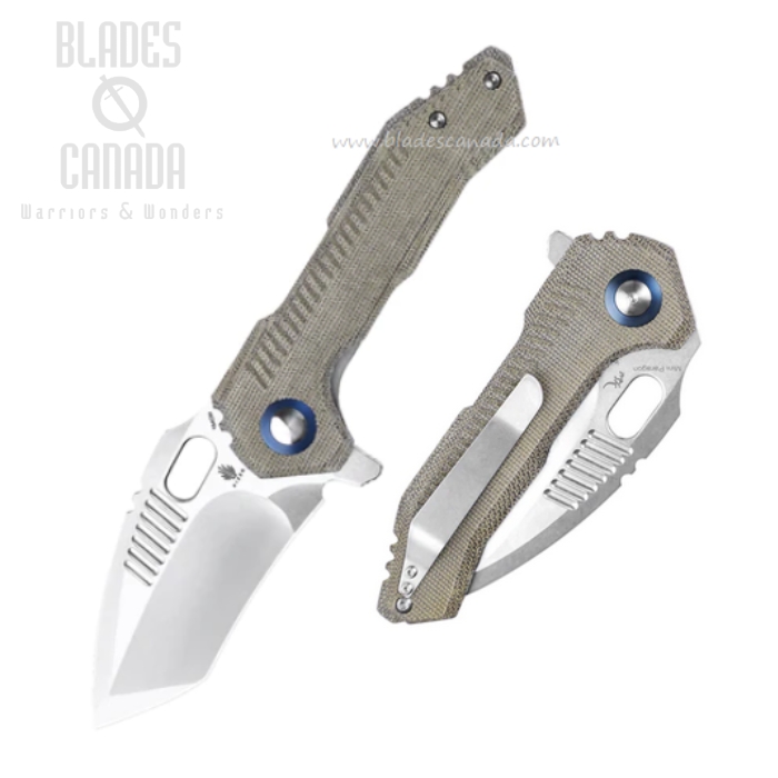Kizer Mini Paragon Flipper Folding Knife, 154CM, Micarta Green, V4600C1 (image for) Kizer Mini Paragon Flipper Folding Knife, 154CM, Micarta Green, V4600C1
