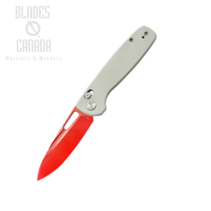 Kubey Bluff Crossbar Lock Folding Knife, 14C28N Red, G10 White, KU248B