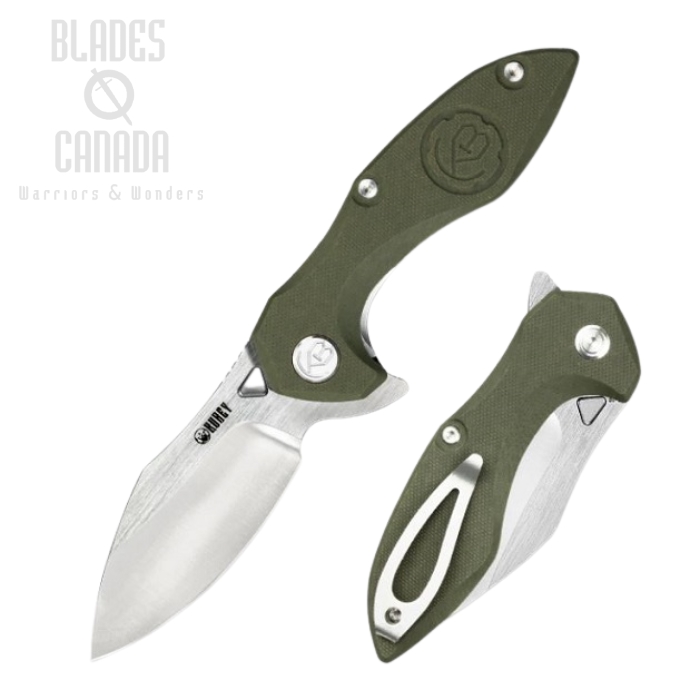 Kubey Noble Flipper Folding Knife, AUS 10, G10 OD Green, KU236F (image for) Kubey Noble Flipper Folding Knife, AUS 10, G10 OD Green, KU236F