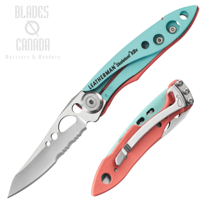 Leatherman Skeletool KBX Folding Knife, Stainless Serrated, Aluminum Paradise, Bottle Opener, 833600 (image for) Leatherman Skeletool KBX Folding Knife, Stainless Serrated, Aluminum Paradise, Bottle Opener, 833600