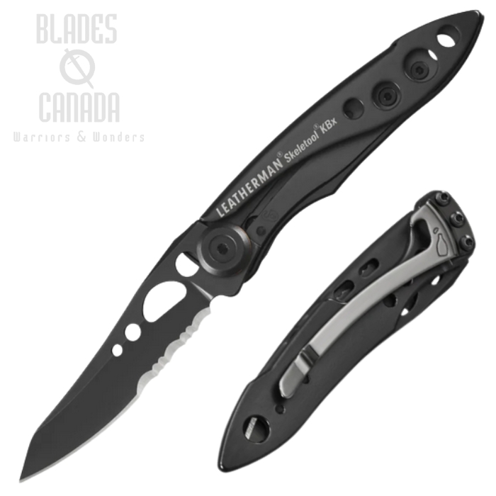 Leatherman Skeletool KBX Folding Knife, Stainless Black Serrated, Aluminum Onyx, Bottle Opener, 833604 (image for) Leatherman Skeletool KBX Folding Knife, Stainless Black Serrated, Aluminum Onyx, Bottle Opener, 833604