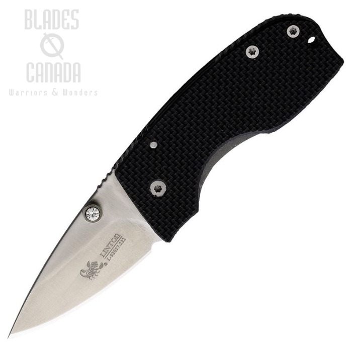 Linton Cutlery Folding Knife, ATS-34 Stainless, Nylon Black Handle, L92027222