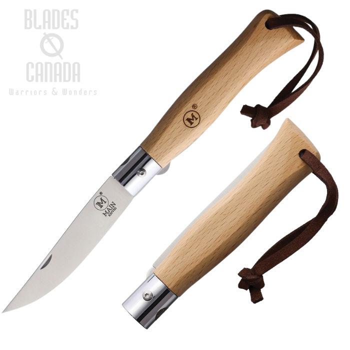 MAIN Urban Linerlock Folding Knife, Stainless Satin, Beech Wood, MAIN2000L1