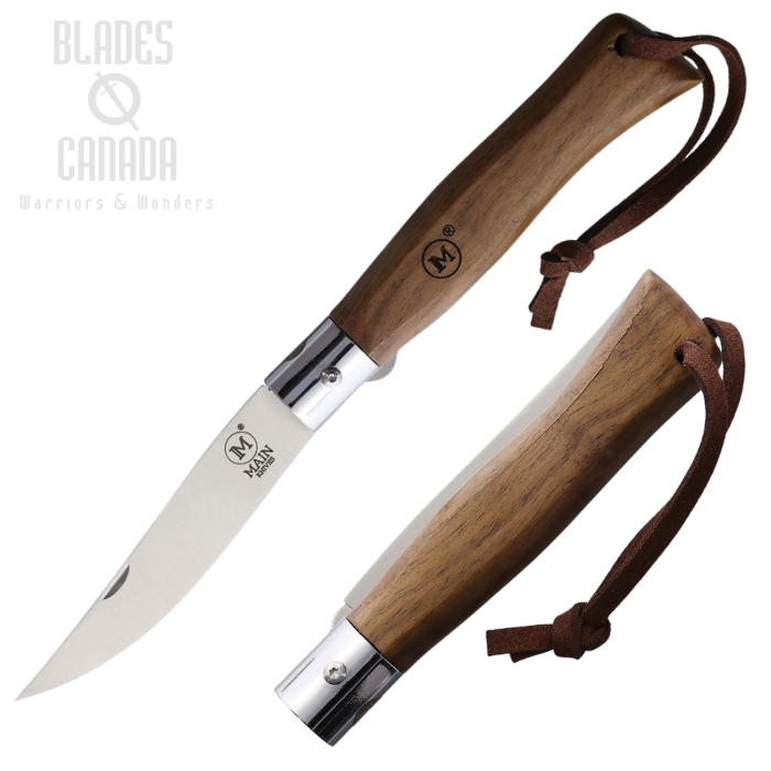 MAIN Urban Linerlock Folding Knife, Stainless Satin, Walnut Wood, MAIN2000L3