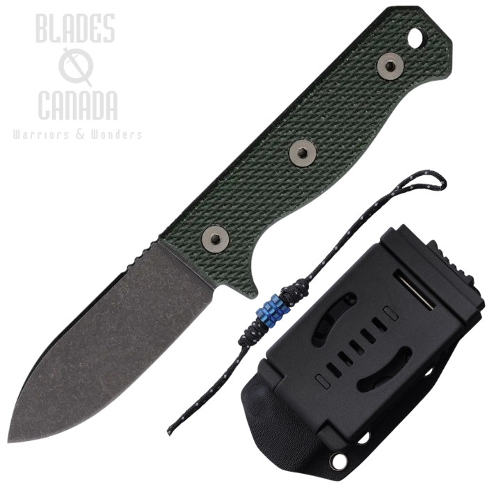 Maratac Compact R4A Slim Fixed Blade Knife, D2 Black SW, Micarta Green, Kydex Sheath, MAR119 Maratac Compact R4A Slim Fixed Blade Knife, D2 Black SW, Micarta Green, Kydex Sheath, MAR119