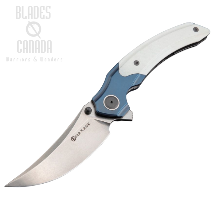 Maxace Rock Flipper Folding Knife, M390 SW, G10 White, MAXMRK03