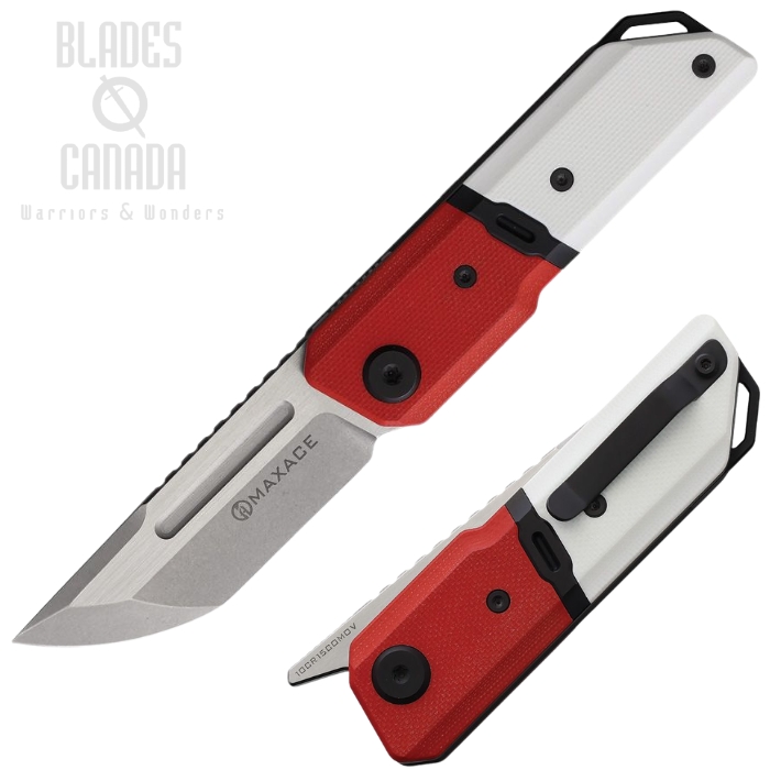 Maxace Capsule 2 Folding Knife, Two-tone Blade, G0 Red/White, MM272A (image for) Maxace Capsule 2 Folding Knife, Two-tone Blade, G0 Red/White, MM272A
