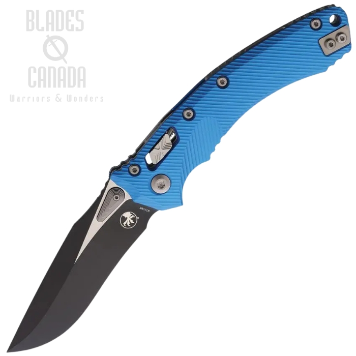 Microtech Amphibian S/E Ram Lok Folding Knife, M390 Two-Tone, Aluminum Blue Fluted, 137RL-1FLBL Microtech Amphibian S/E Ram Lok Folding Knife, M390 Two-Tone, Aluminum Blue Fluted, 137RL-1FLBL