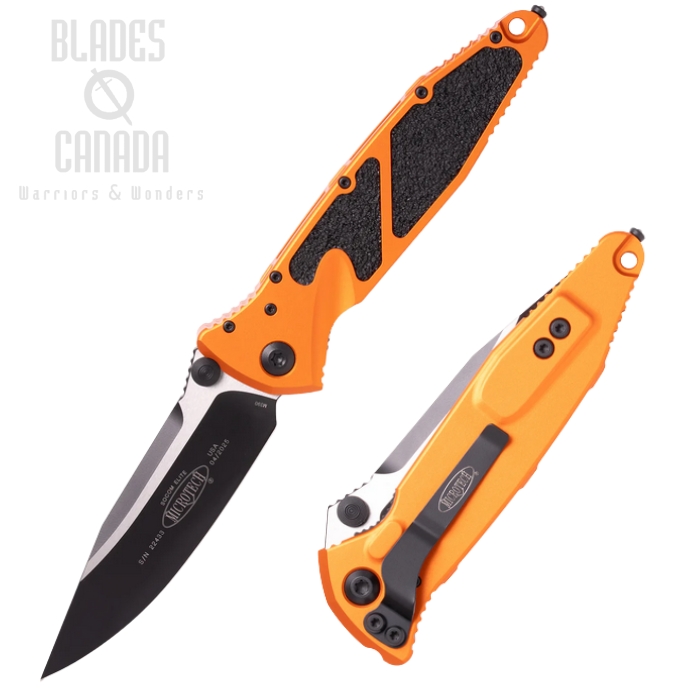 Microtech Socom Elite SE Folding Knife, M390 Two-Tone, Aluminum Orange w/Black Traction Insert, 160-1OR (image for) Microtech Socom Elite SE Folding Knife, M390 Two-Tone, Aluminum Orange w/Black Traction Insert, 160-1OR