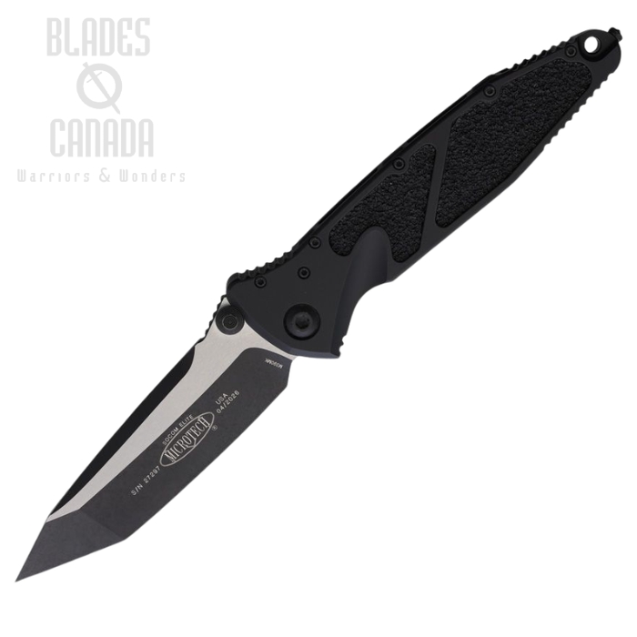Microtech Socom Elite T/E Folding Knife, M390 Apocalyptic, Aluminum Black/Black Traction Insert, 161-1AP (image for) Microtech Socom Elite T/E Folding Knife, M390 Apocalyptic, Aluminum Black/Black Traction Insert, 161-1AP