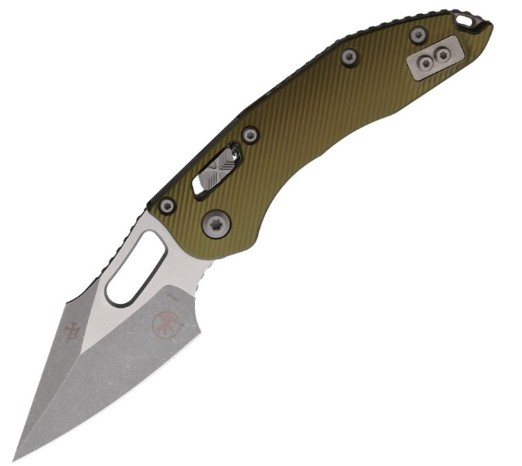 Microtech Stitch S/E Ram Lok Folding Knife, M390, Fluted Aluminum Handle, MCT16666