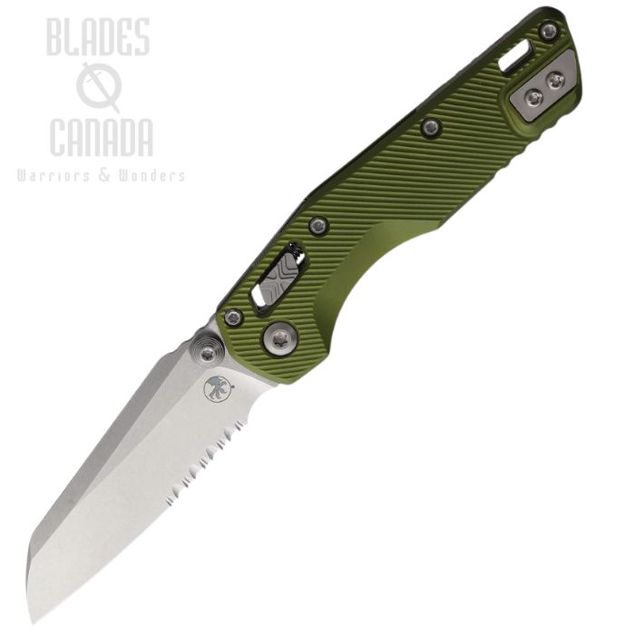 Microtech MSI Mini S/E Ram-Lok Folding Knife, M390MK SW Partially Serrated, Aluminum OD Green Fluted, 210M-11FLOD (image for) Microtech MSI Mini S/E Ram-Lok Folding Knife, M390MK SW Partially Serrated, Aluminum OD Green Fluted, 210M-11FLOD