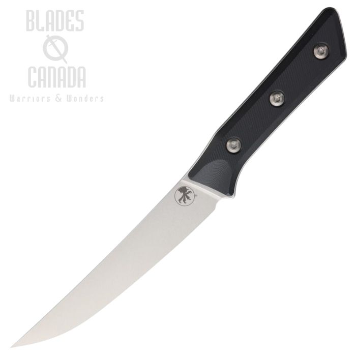 Microtech Kitchen Boning Knife, M390MK Stonewash, G10 Black Textured, Felted Sheath, 3100-10BK (image for) Microtech Kitchen Boning Knife, M390MK Stonewash, G10 Black Textured, Felted Sheath, 3100-10BK