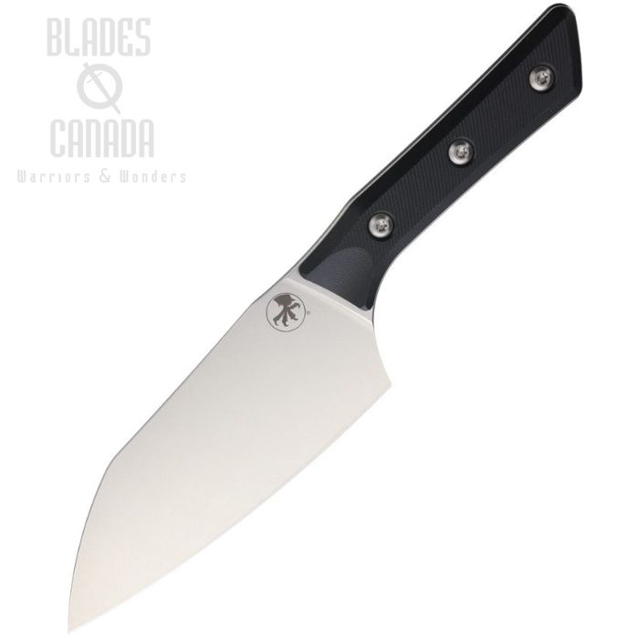 Microtech Santoku Kitchen Knife, M390MK Stonewash 6", G10 Black Textured, Felted Sheath, 3200-10BK (image for) Microtech Santoku Kitchen Knife, M390MK Stonewash 6", G10 Black Textured, Felted Sheath, 3200-10BK