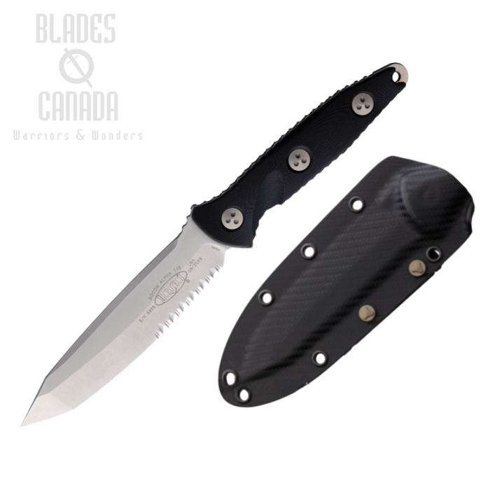 Microtech Socom Alpha T/E P/S Fixed Blade Knife, M390 SW, G10 Black, 114-11 (image for) Microtech Socom Alpha T/E P/S Fixed Blade Knife, M390 SW, G10 Black, 114-11