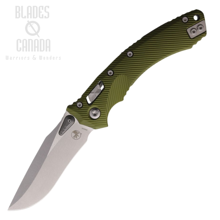 Microtech Amphibian S/E Ram-Lok Folding Knife, M390MK SW, Aluminum OD Green, 137RL-10FLOD