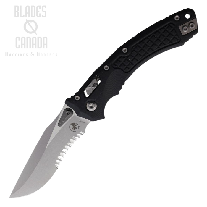 Microtech Amphibian S/E Ram-Lok Folding Knife, M390 SW Partially Serrated, G10 Black Frag, 137RL-11FRGTBK