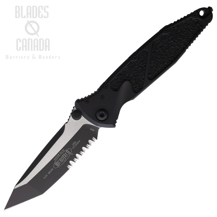 Microtech Socom Elite T/E Folding Knife, M390 Two-Tone, Aluminum Black, MCT1612T