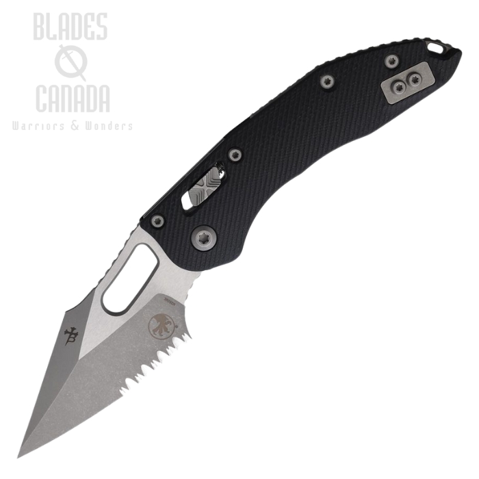 Microtech Stitch S/E Ram-Lok Folding Knife, M390MK Apocalyptic Partially Serrated, G10 Black, 169RL-11APFLGTBK