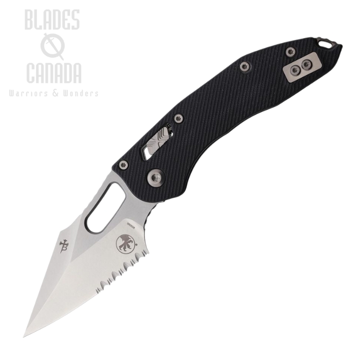 Microtech Stitch S/E Ram-Lok Folding Knife, M390 SW Partially Serrated, G10 Black, 169RL-11FLGTBK