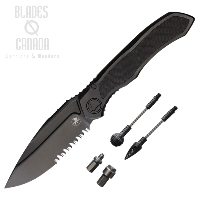 Microtech Anax Framelock Folding Knife, Ti Handle w/CF inserts, MCT190C-2DLCTCFITI Microtech Anax Framelock Folding Knife, Ti Handle w/CF inserts, MCT190C-2DLCTCFITI