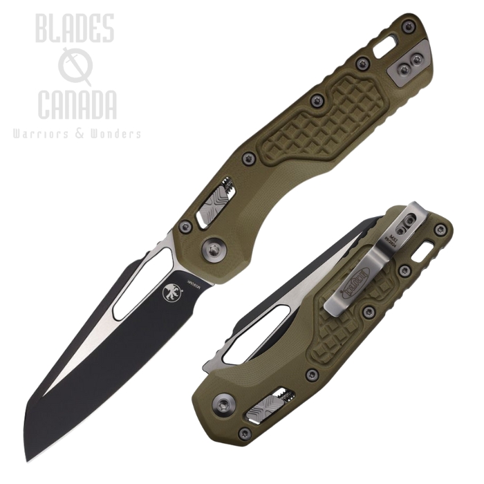 Microtech MSI Ram-Lok Folding Knife, M390MK Two-Tone, Aluminum OD Green, MCT2101FRGTOD