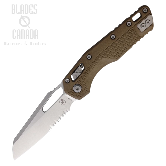 Microtech MSI S/E Ram-Lok Folding Knife, M390MK SW Partially Serrated, Tri-Grip Dark Earth, MCT210T11PMDE