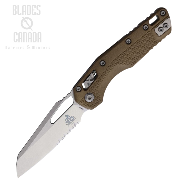 Microtech MSI S/E Ram-Lok Folding Knife, 30th Anniversary, M390MK SW Partially Serrated, Tri-Grip Dark Earth, 210T-11PMDE30