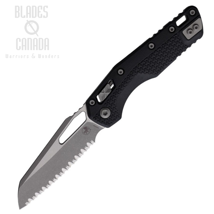 Microtech MSI S/E Ram-Lok Folding Knife, M390 Apocalyptic Partially Serrated, Tri-Grip Black, 210T-12APPMBK