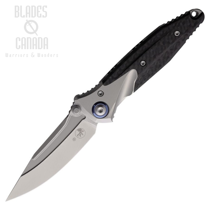 Microtech Mini Socom Bravo Framelock Folding Knife, M390 Bead Blast, Titanium/Carbon Fiber