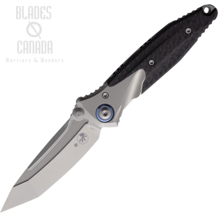 Microtech Socom Bravo Mini Framelock Knife, M390 Bead Blast, Titanium Gray/Carbon Fiber, MCT261M-7CFTI (image for) Microtech Socom Bravo Mini Framelock Knife, M390 Bead Blast, Titanium Gray/Carbon Fiber, MCT261M-7CFTI