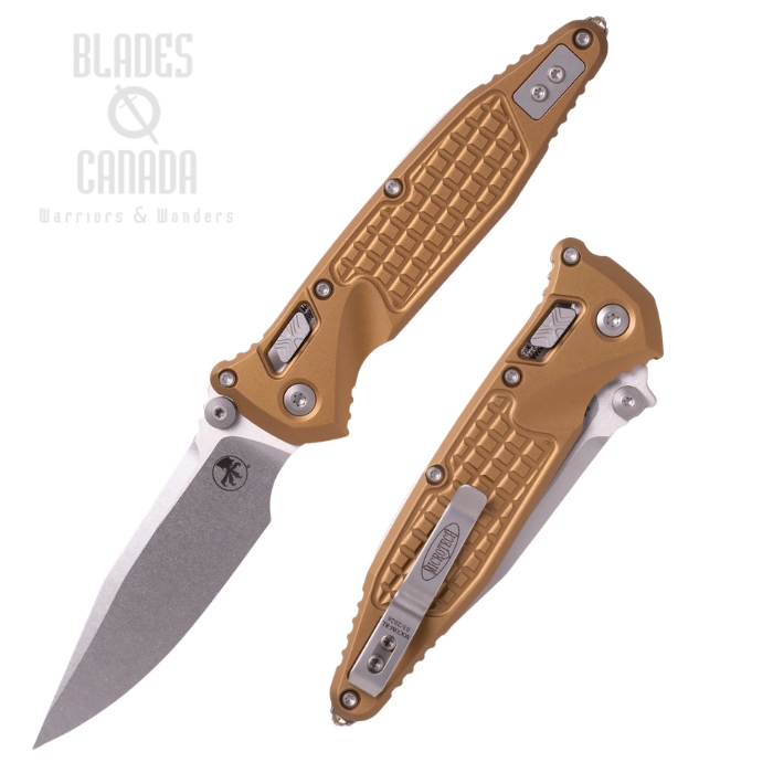 Microtech Socom Ram-Lok Folding Knife, M390MK Apocalyptic, Aluminum Tan Frag, 160RL-10FRTA (image for) Microtech Socom Ram-Lok Folding Knife, M390MK Apocalyptic, Aluminum Tan Frag, 160RL-10FRTA