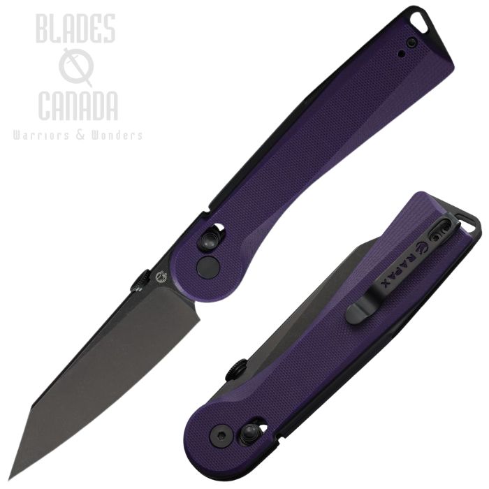 Rapax Slick Crossbar Lock Folding Knife, VG10 Black SW, G10 Purple, MK004-2PLBW (image for) Rapax Slick Crossbar Lock Folding Knife, VG10 Black SW, G10 Purple, MK004-2PLBW