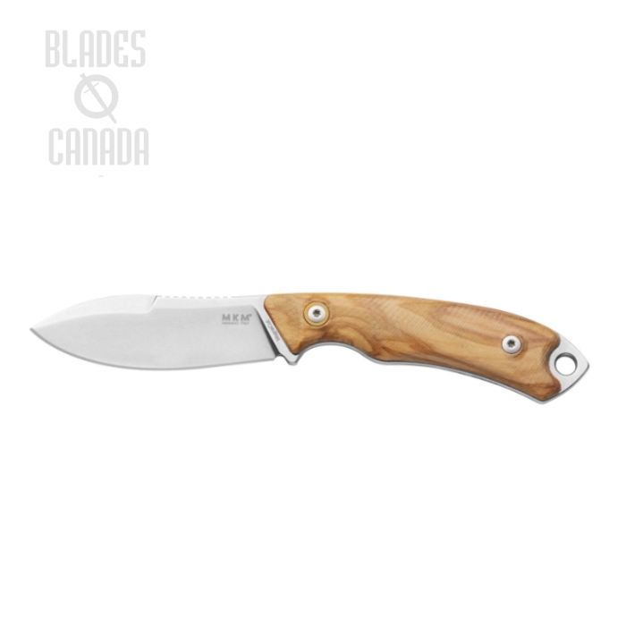 MKM Managio Knives Pocket Tango 1, Magnacut, Olive Wood, Leather Sheath, PT1-O