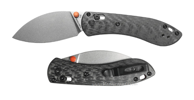 Vosteed Mini Nightshade Folding Knife, S35VN Stonewash, Carbon Fiber, MNNS26STCK
