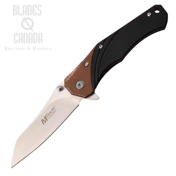 Mtech Flipper Framelock Knife, Satin Blade, G10 Black, MT1103BZ