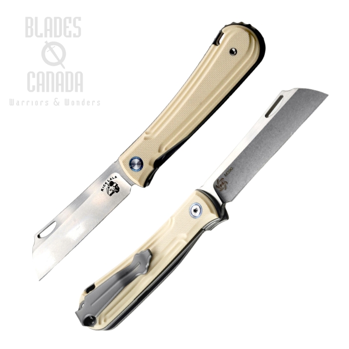 Mechforce Caipira Flipper Folding Knife, M390 SW, G10 Ivory/Titanium