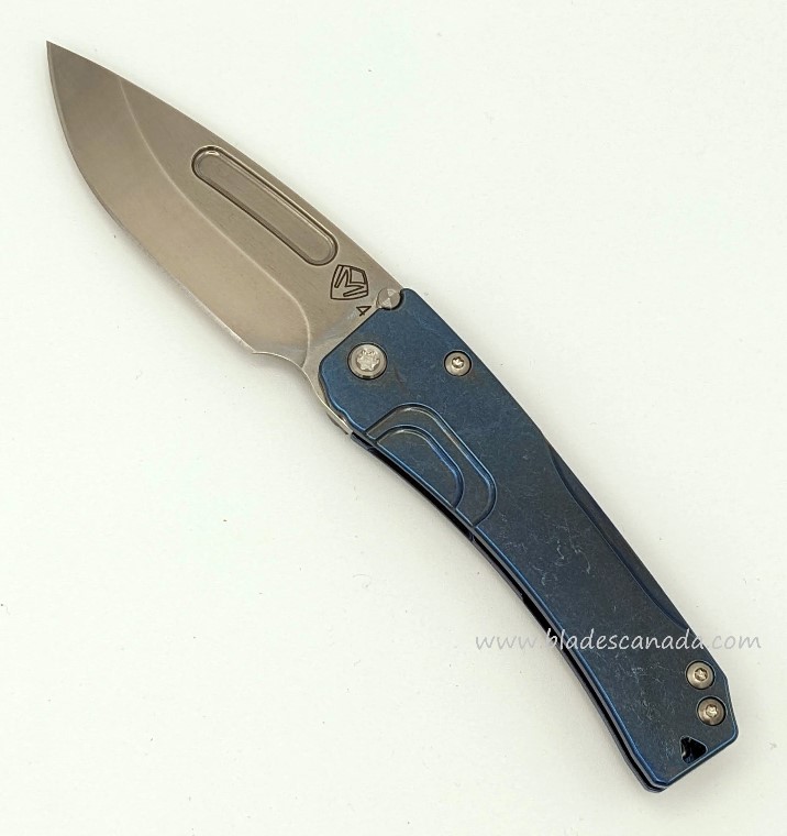 (Discontinued) Medford Slim Midi Framelock Folding Knife, S45VN Tumble, Titanium Blue Ano