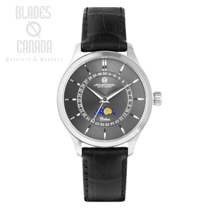 Melbourne Collins 38 Moonphase - Gunmetal Grey (image for) Melbourne Collins 38 Moonphase - Gunmetal Grey