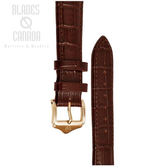 Melbourne Leather Brown Croc Grain Watch Strap - 22mm (image for) Melbourne Leather Brown Croc Grain Watch Strap - 22mm
