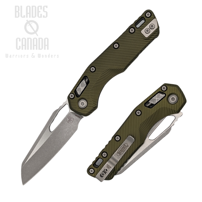 Microtech MSI S/E Ram-Lok Folding knife, M390 Apocalyptic, Aluminum OD Green, 210-10APFLOD