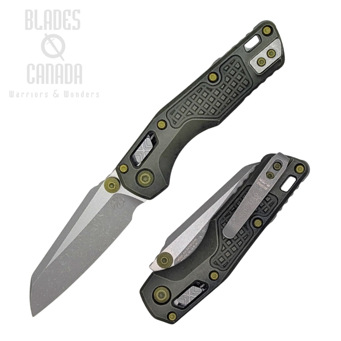 Microtech MSI Mini Ram-Lok Folding Knife, M390MK Stainless, Aluminum Grenade Green Frag, 210M-10FRDGG-U25 (image for) Microtech MSI Mini Ram-Lok Folding Knife, M390MK Stainless, Aluminum Grenade Green Frag, 210M-10FRDGG-U25