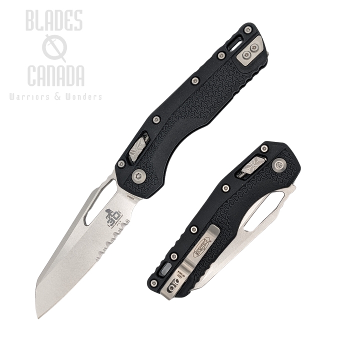 Microtech MSI S/E Ram-Lok Folding Knife, 30th Anniversary, M390MK SW Partially Serrated, Polymer Black, 210T-11PMBK30