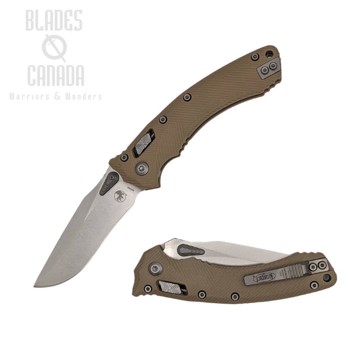 Microtech Amphibian RAM-LOK Folding Knife, M390MK SW, G10 Tan, 137RL-10FLGTTA