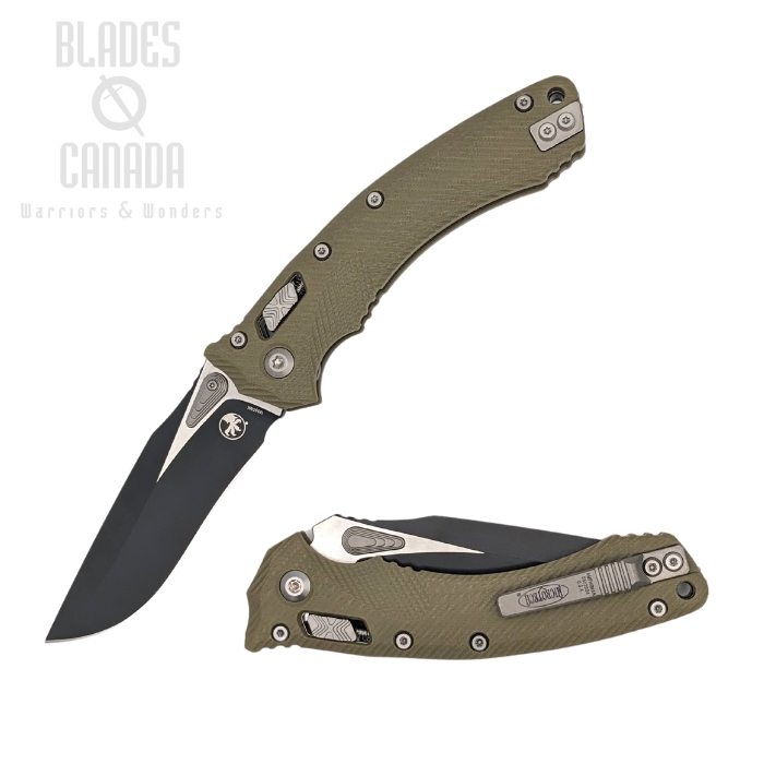 Microtech Amphibian RAM-LOK Folding Knife, M390MK Black, G10 OD Green, 137RL-1FLGTOD