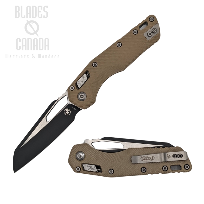 Microtech MSI RAM-LOK Folding Knife, M390MK Black/Satin, G10 Tan, 210-1FLGTTA