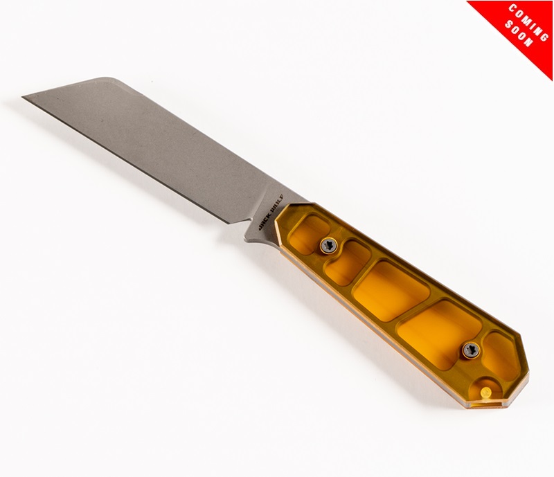 (Coming Soon) Jack Wolf FIXedc Fixed Blade Knife, S90V, Ultem, Leather Sheath, MIDNI-FX-01-ULTEM